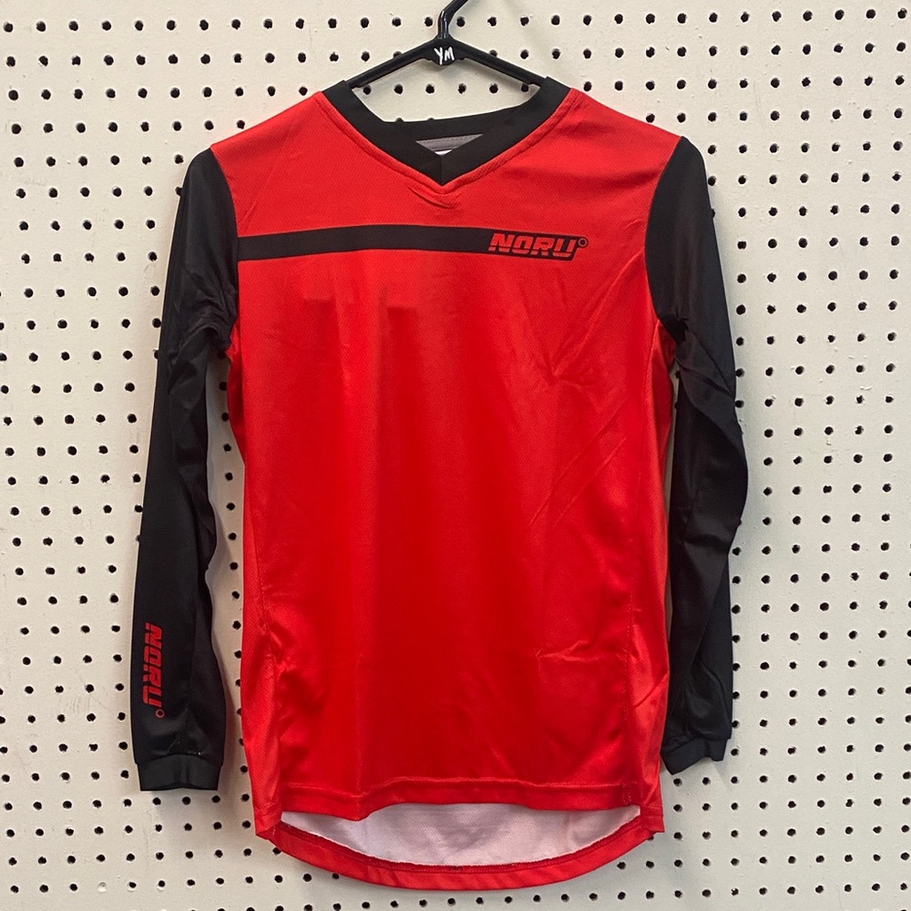 NORU Sugo Kids Red and Black Long Sleeve Jersey